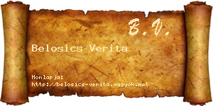 Belosics Verita névjegykártya